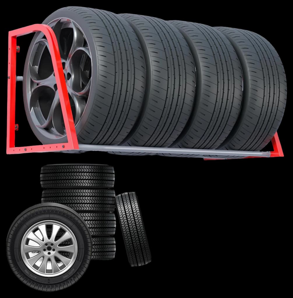 Amazon.com : Universal Wheel Storage Rack, Heavy Duty Garage Tire Rack ...