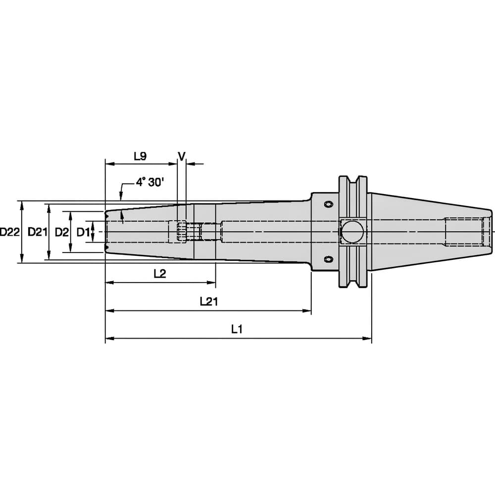 Kennametal - Shrink-Fit Tool Holder & Adapter: CAT40 Taper Shank, 0.75 ...