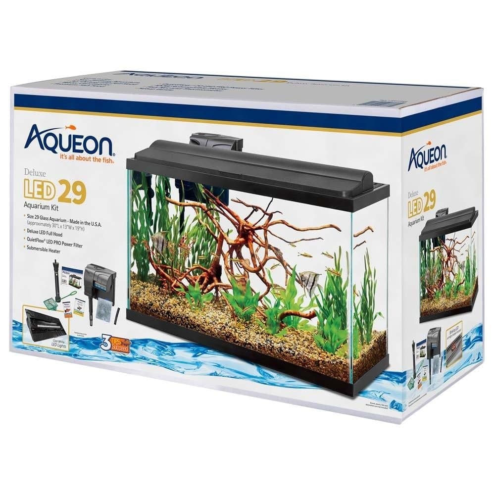 Aqueon LED Deluxe Aquarium Kit Black 29 gallon - The Lloydminster Pet ...