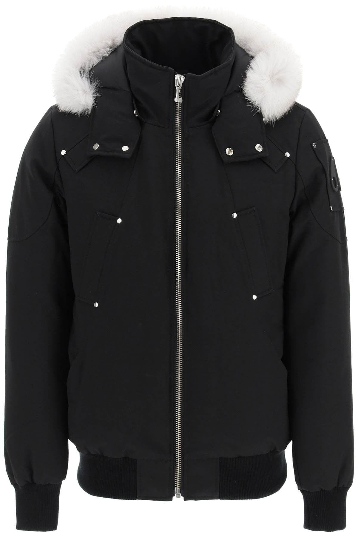 Moose Knuckles Ballistic Hooded Bomber Jacket in Black for Men | Lyst