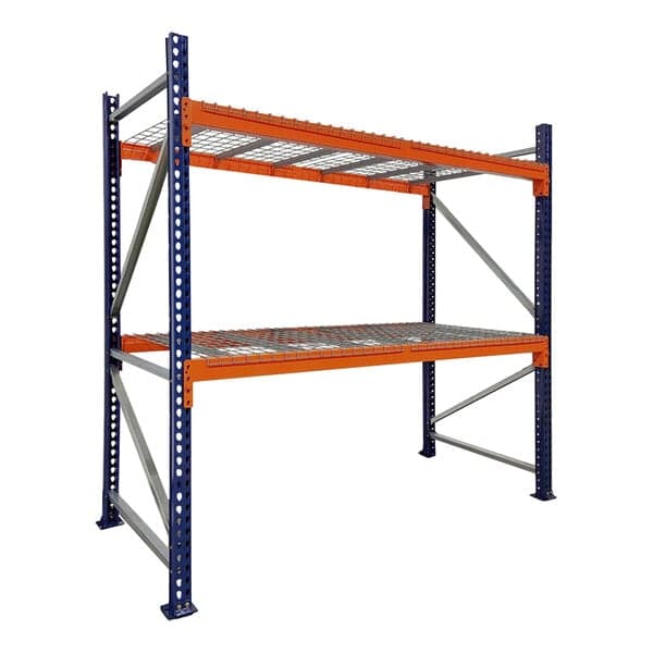 Interlake Mecalux 48" x 42" x 120" Blue / Orange Heavy-Duty Bolted ...