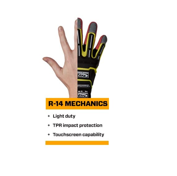 Ringers Glove -Lime Mechanics Gloves R14 - Size XXL | Property Room
