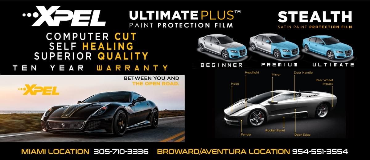 XPEL PAINT PROTECTION FILM, Ultimate Plus, XPEL Clear Bra Cars Miami ...