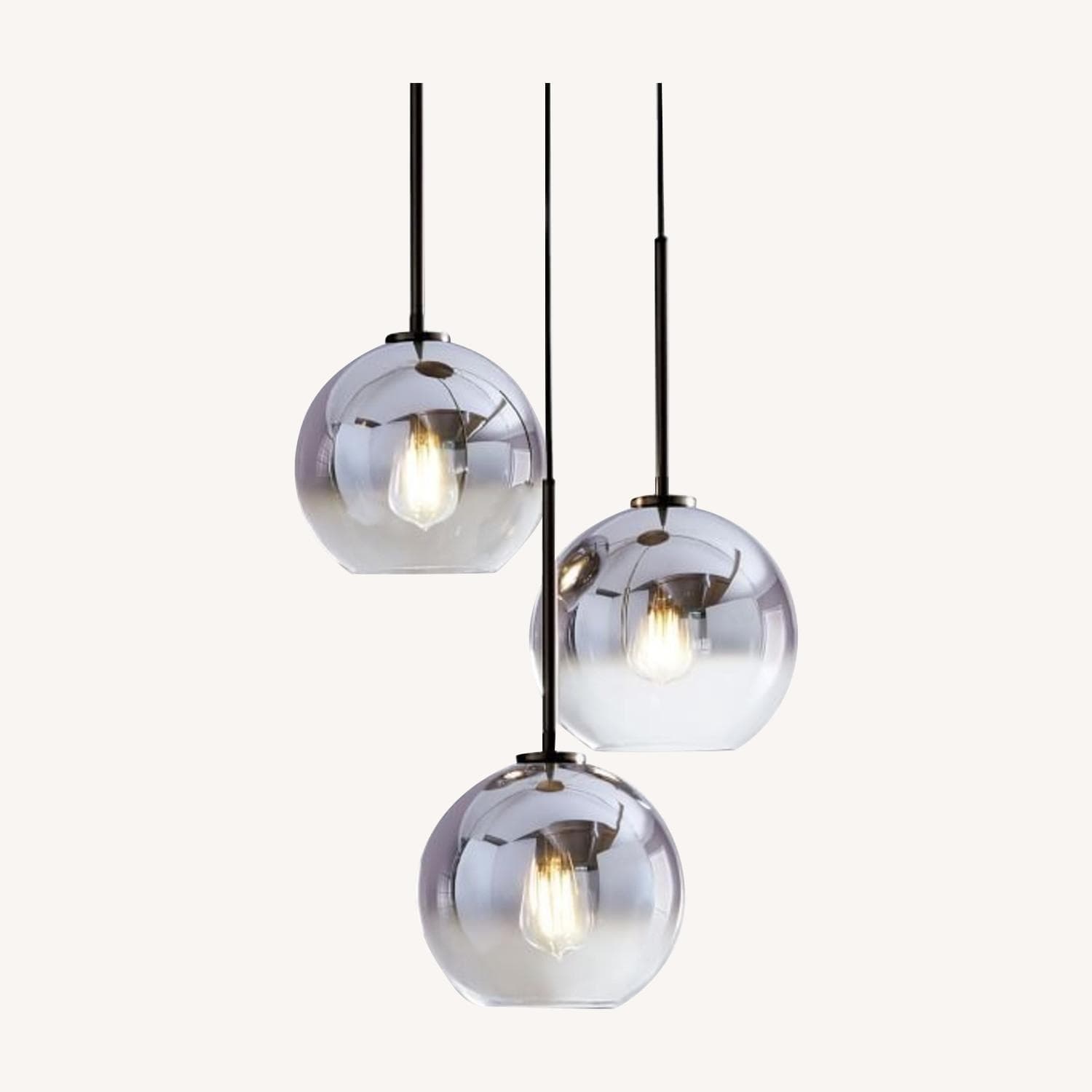 West Elm Sculptural Glass 3-Light Round Globe Chandelier - AptDeco