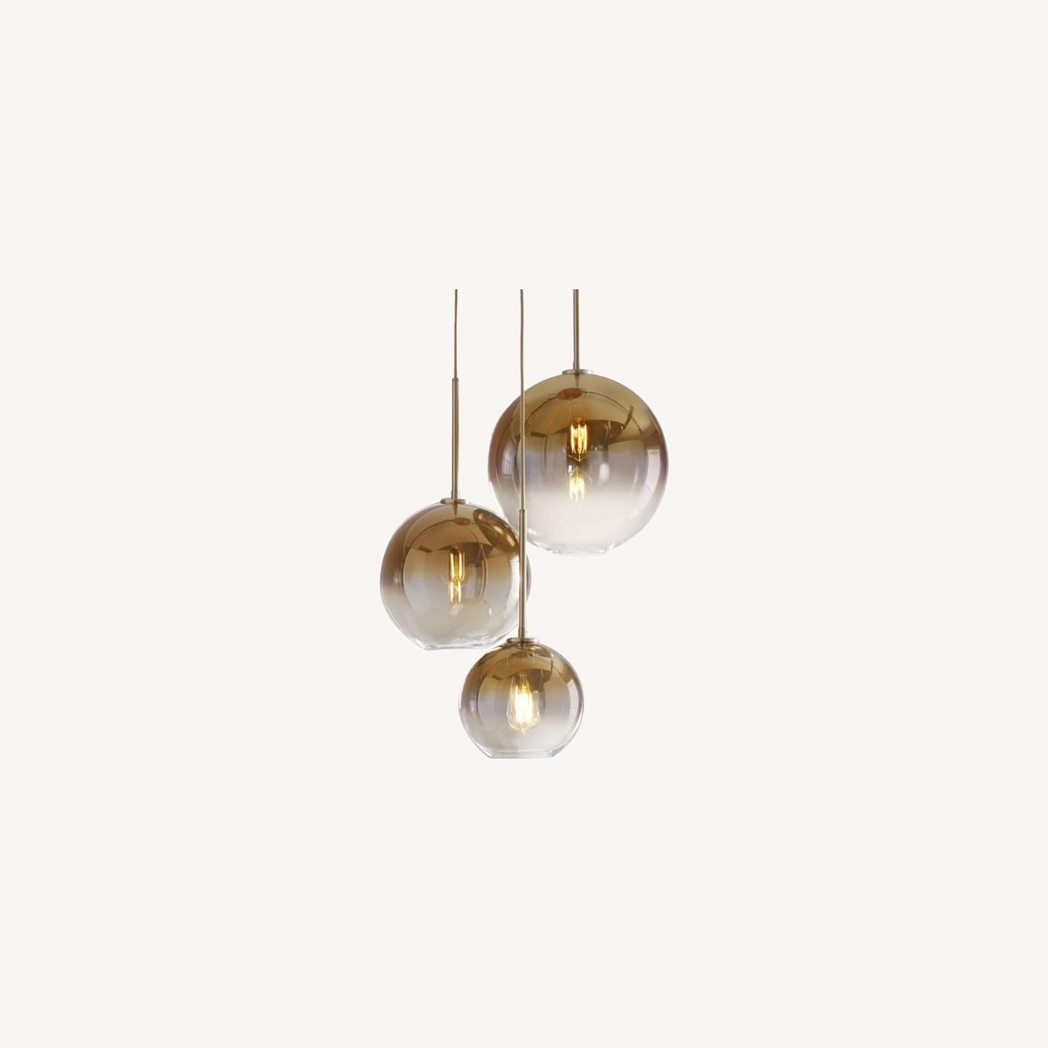 West Elm Sculptural Glass 3-Light Globe Chandelier - AptDeco