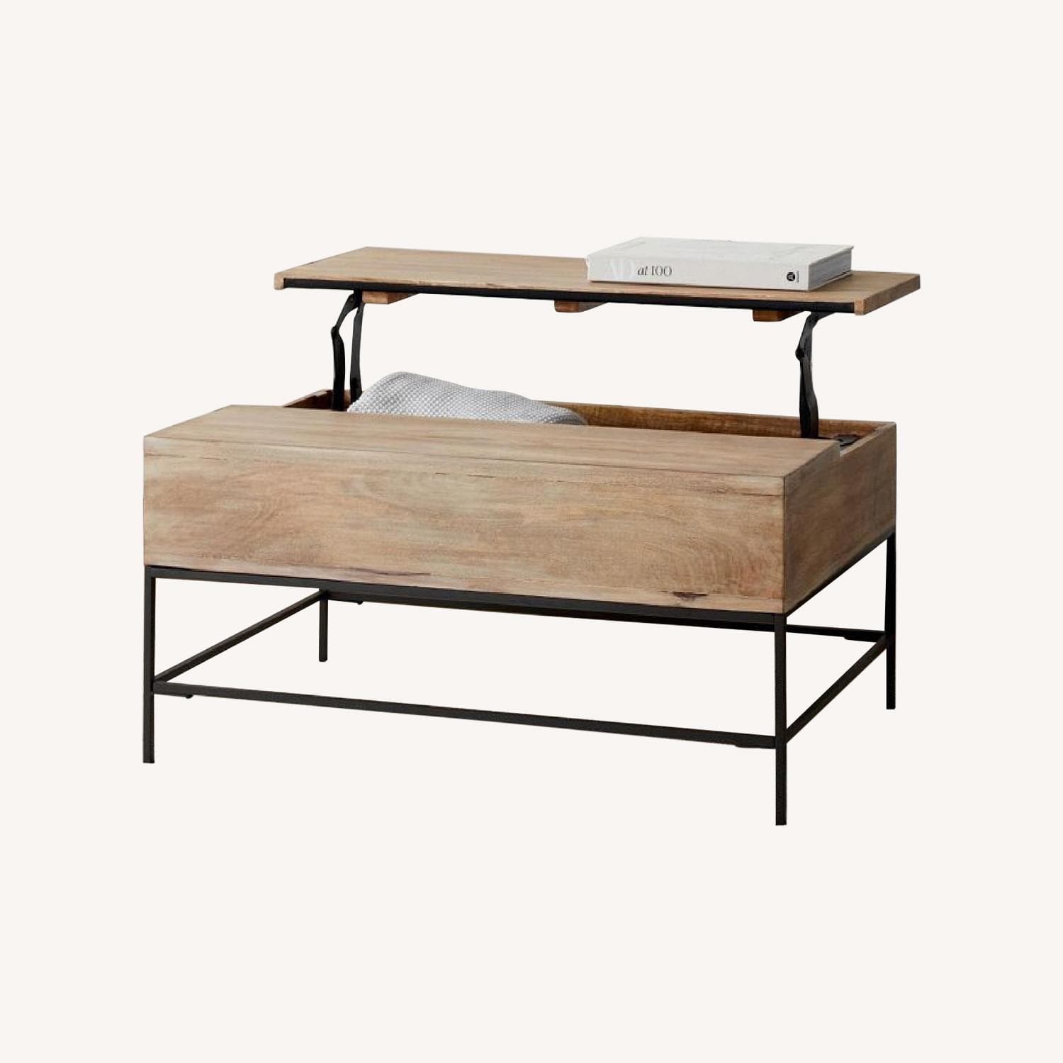 West Elm Industrial Storage Pop Up Coffee Table - AptDeco