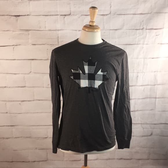 Roots | Shirts | Roots Plaid Maple Leaf Long Sleeve Tee | Poshmark
