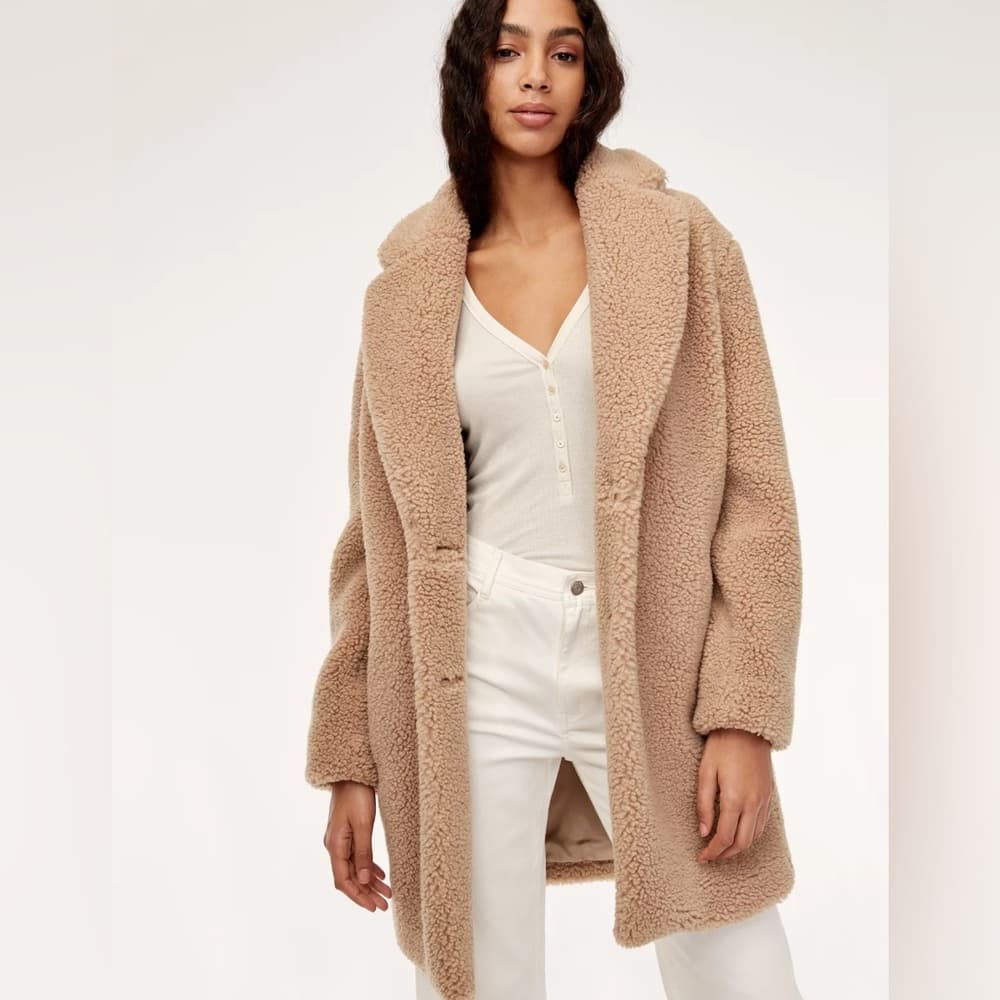 Aritzia Wilfred Free Teddy Coat In Xs - Gem