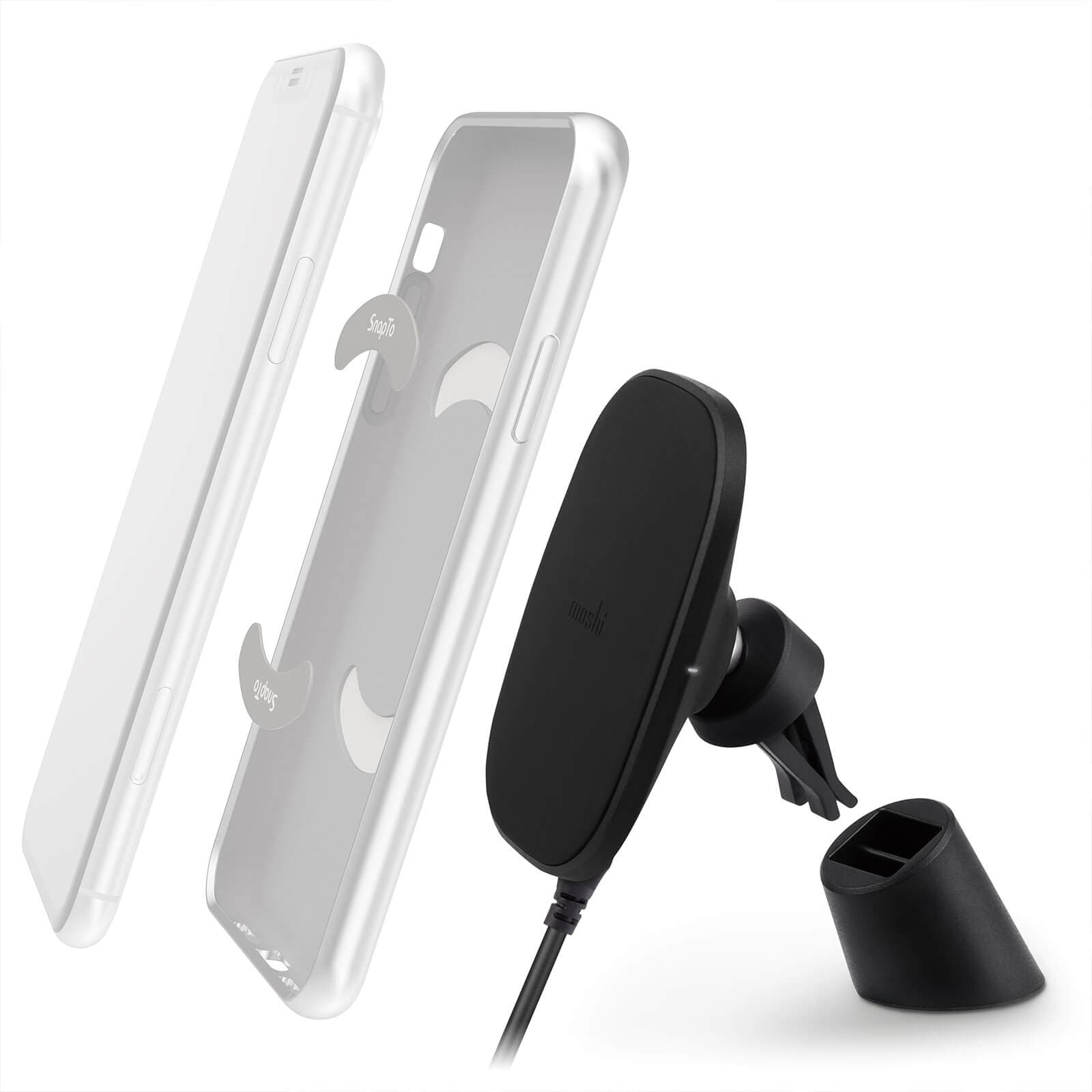 Moshi SnapTo Car Mount with Wireless Charging - магнитна поставка за ...