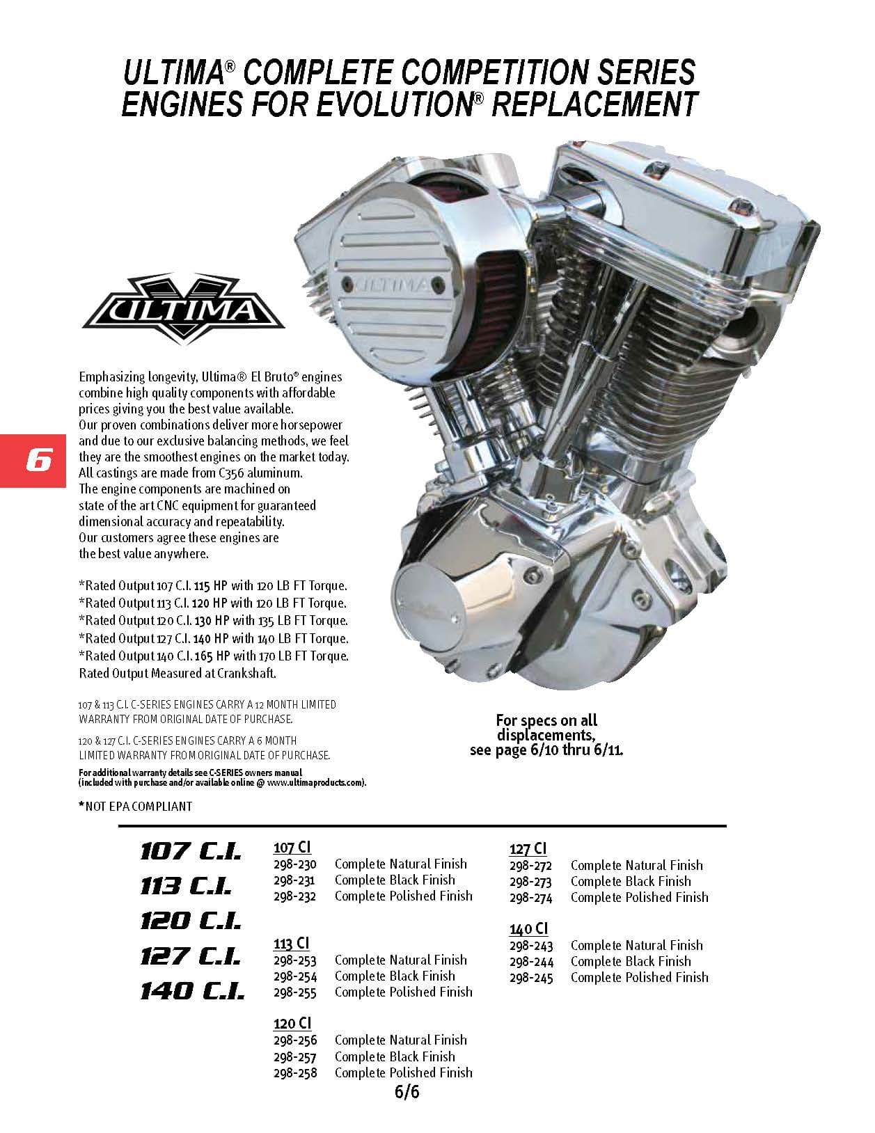 COMPLETE ULTIMA EVOLUTION ENGINES - Factory Products
