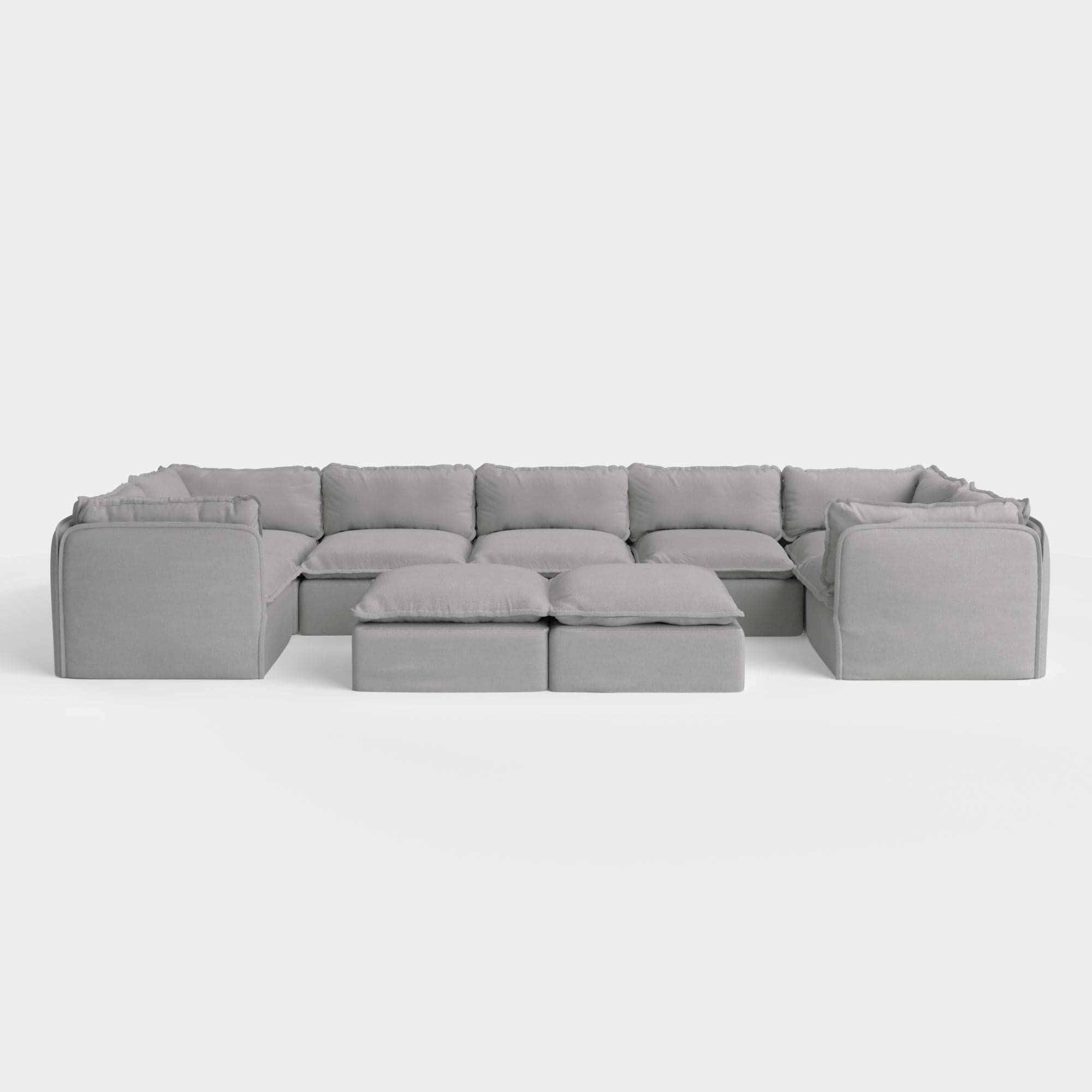 Slipcover Only - Modular Outdoor Washable 7-Seater U-Sectional + Bench ...