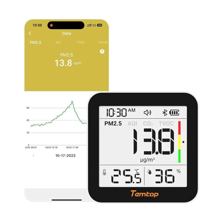 Temtop M10 (moniteur qualité de l air PM2.5/HCHO/TVOC)