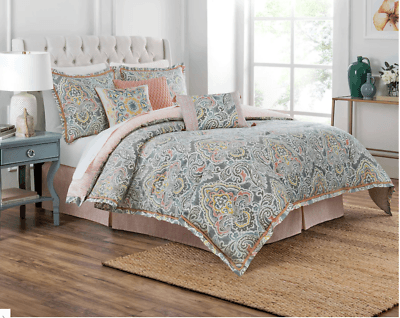 Waverly Artisanal 4 Piece Reversible Comforter Set -100% Cotton ...