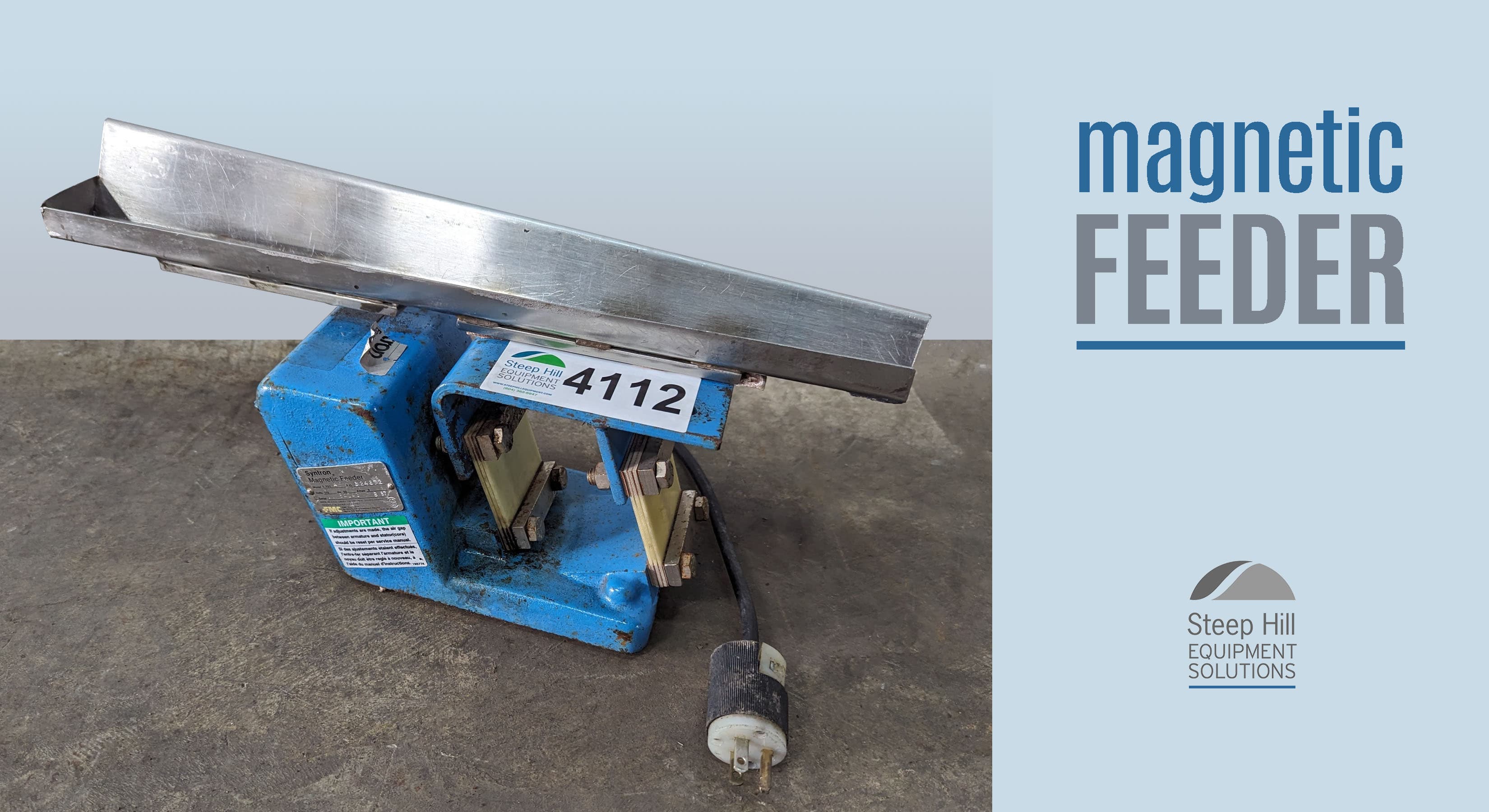 Used Syntron FT01A Magnetic Vibratory Feeder for Sale at Steep Hill ...