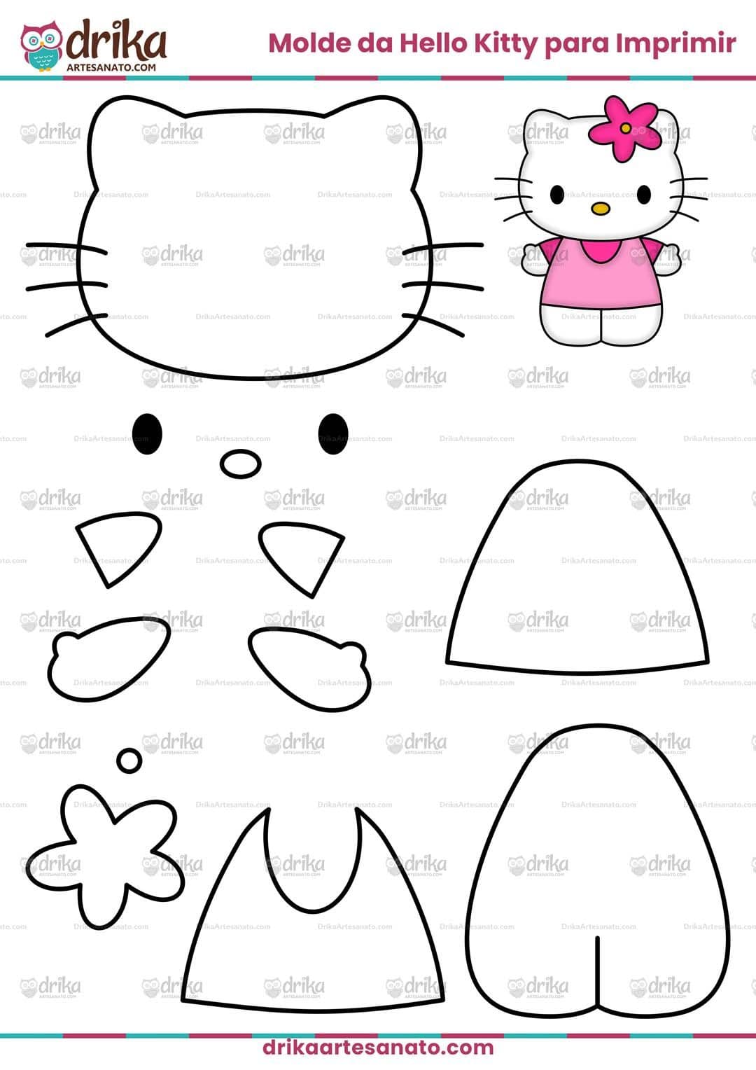 Você está procurando um Molde da Hello Kitty para Imprimir Grátis em ...