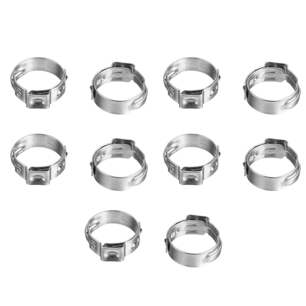 10 Pcs PEX Stainless Steel Clamp Ring Crimp Fittings Single Ear Clamp ...