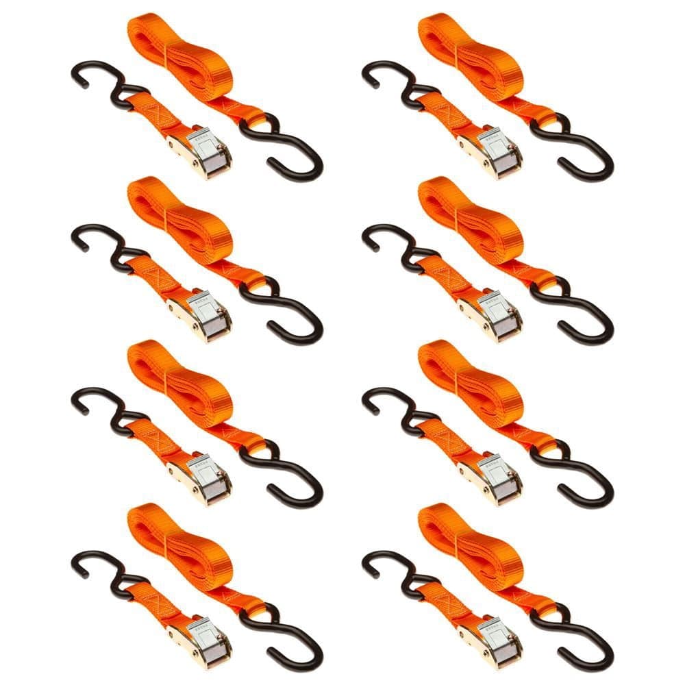 8-Pack of 1in x 10' Cam Buckle Straps with S-Hooks - Walmart.com