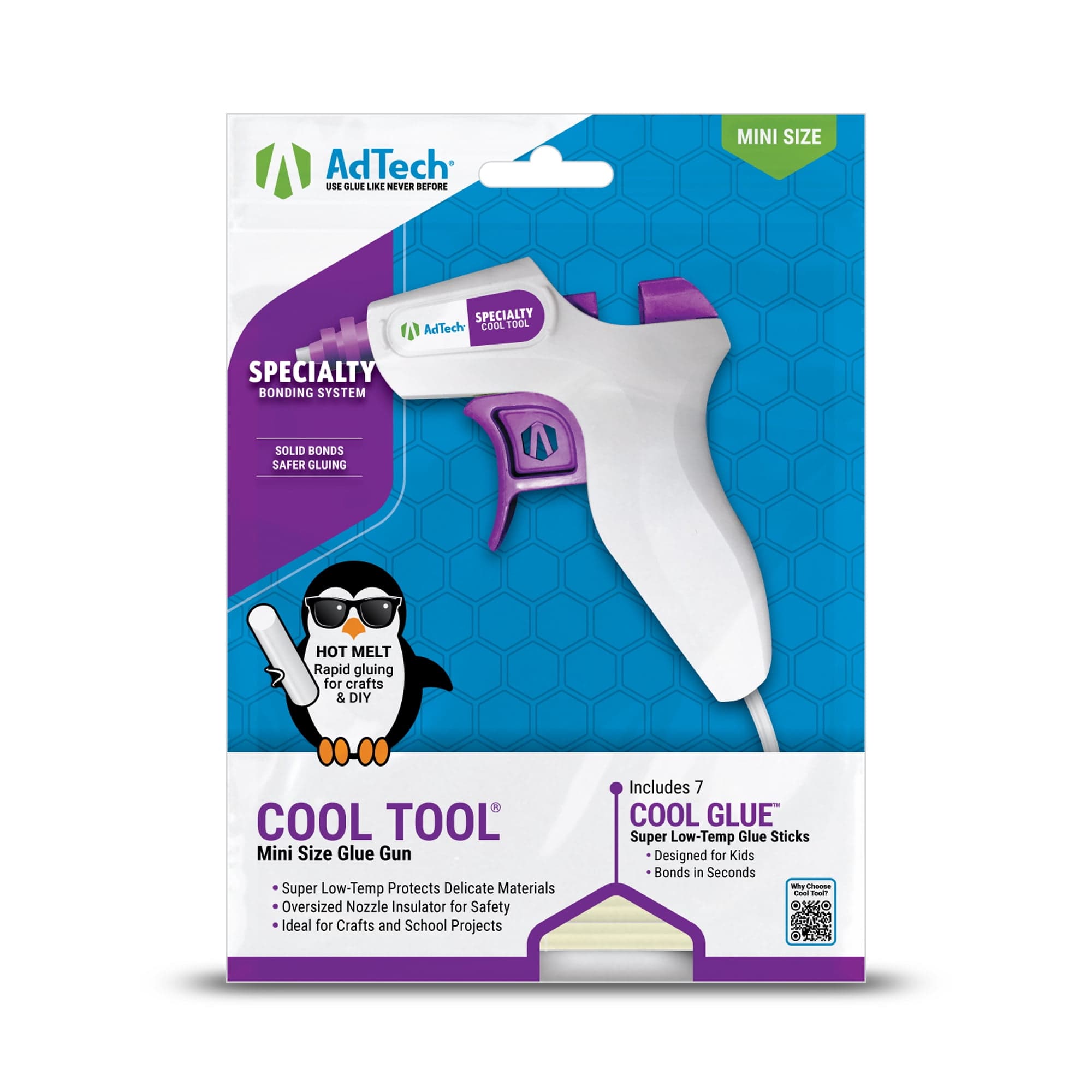 AdTech Ultra Low Temp Hot Glue Gun White with Lo-Temp Mini Glue Sticks ...