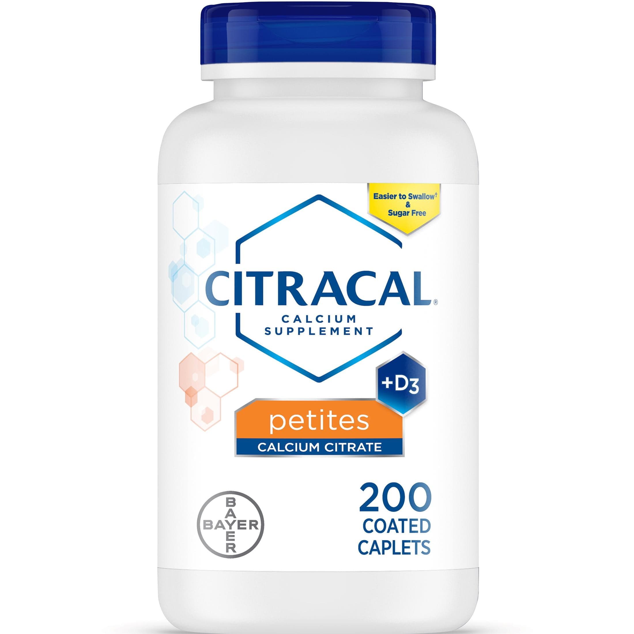 Citracal Petites Calcium Citrate With Vitamin D3, Caplets, 200 Count ...