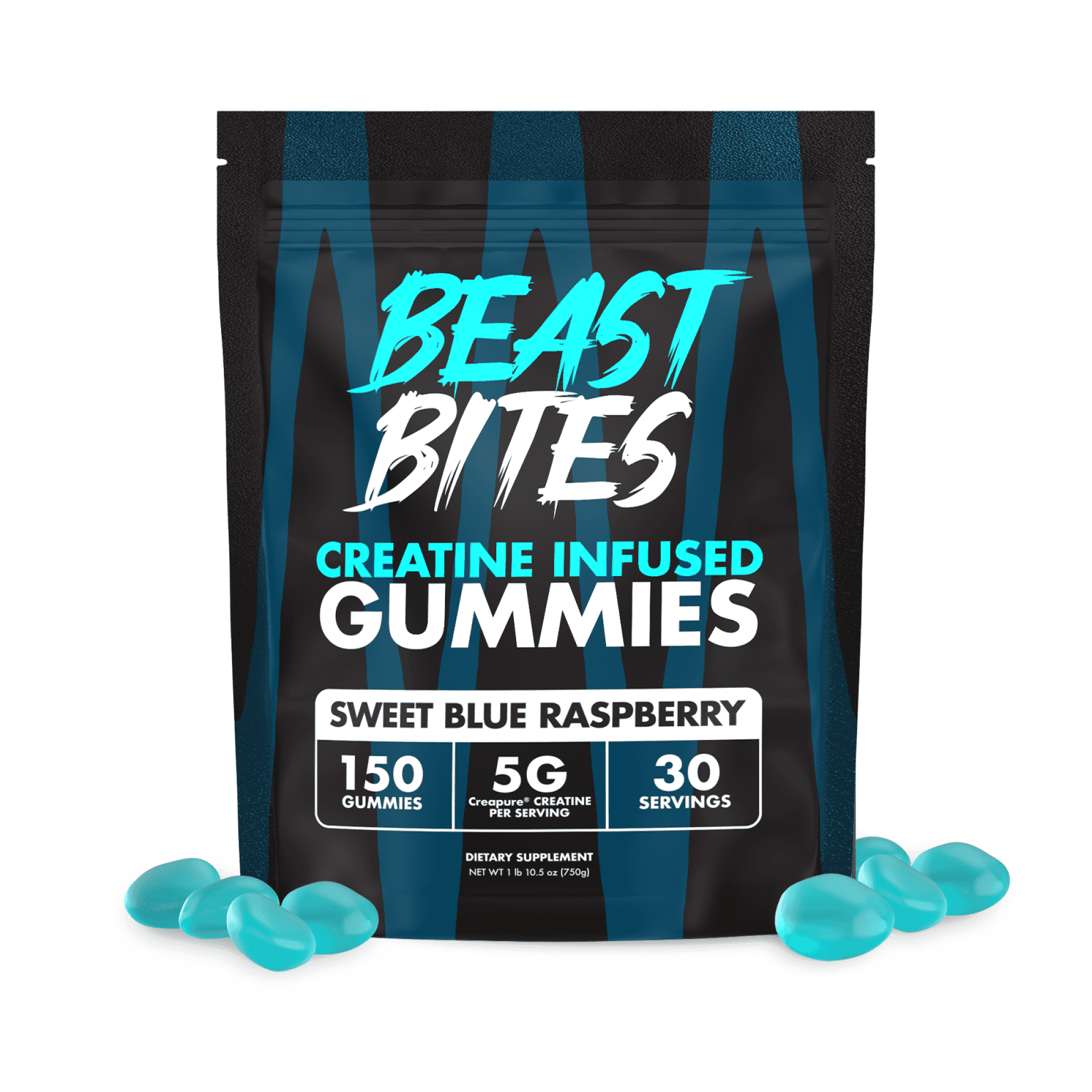 Beast Bites Creatine Gummies, 5g Creatine Monohydrate, 150 Count ...