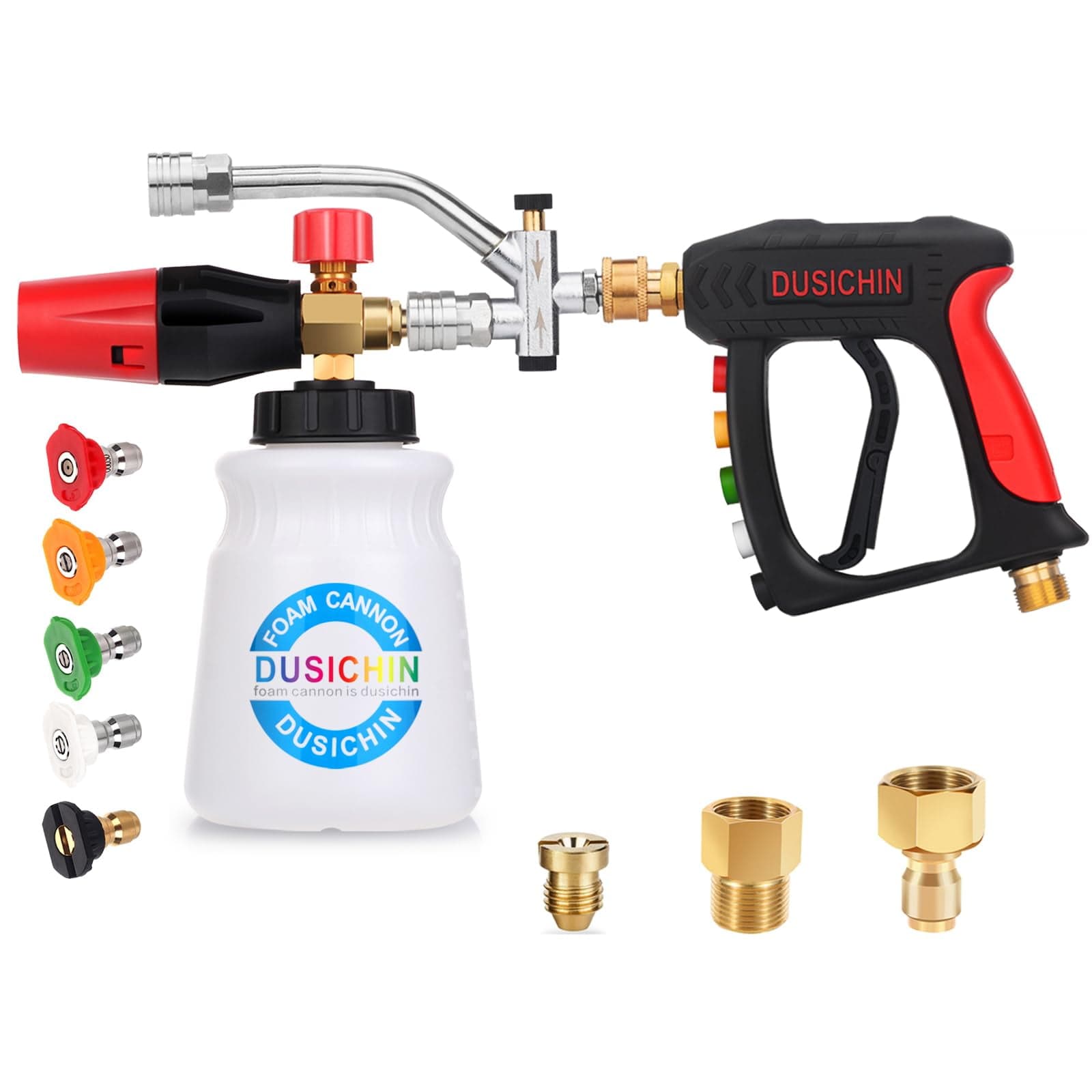DUSICHIN Short Gun Foam Cannon 1/4" Quick Connector Pressure Washer ...