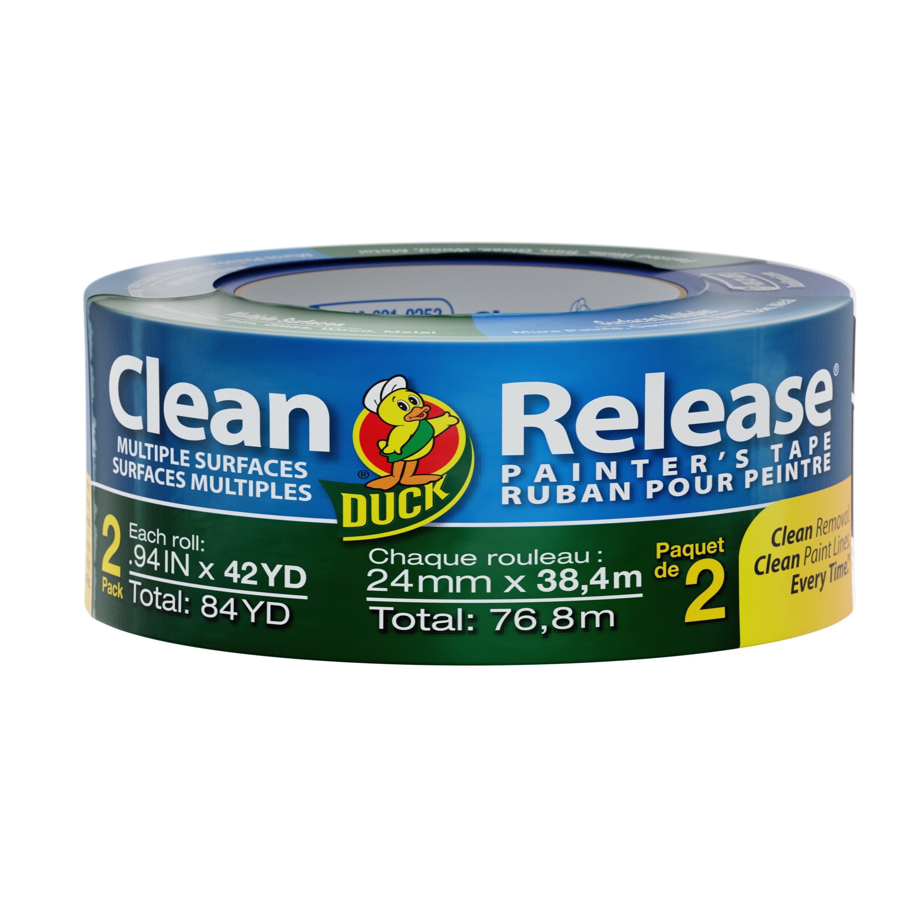 Duck Clean Release 0.94 in. x 42 yd. Blue Painter's Tape, 2 Rolls ...