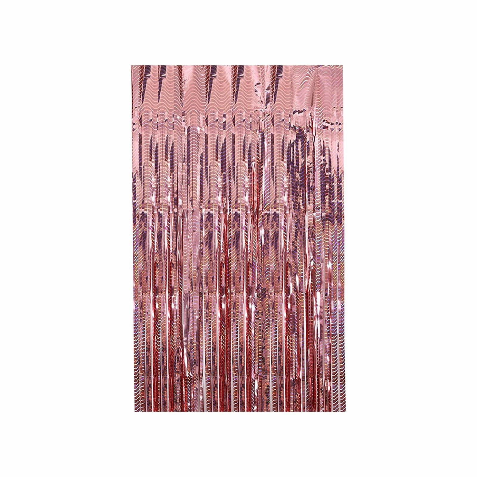 Foil Curtain Backdrop, 39X98inch Metallic Tinsel Foil Fringe Curtains ...