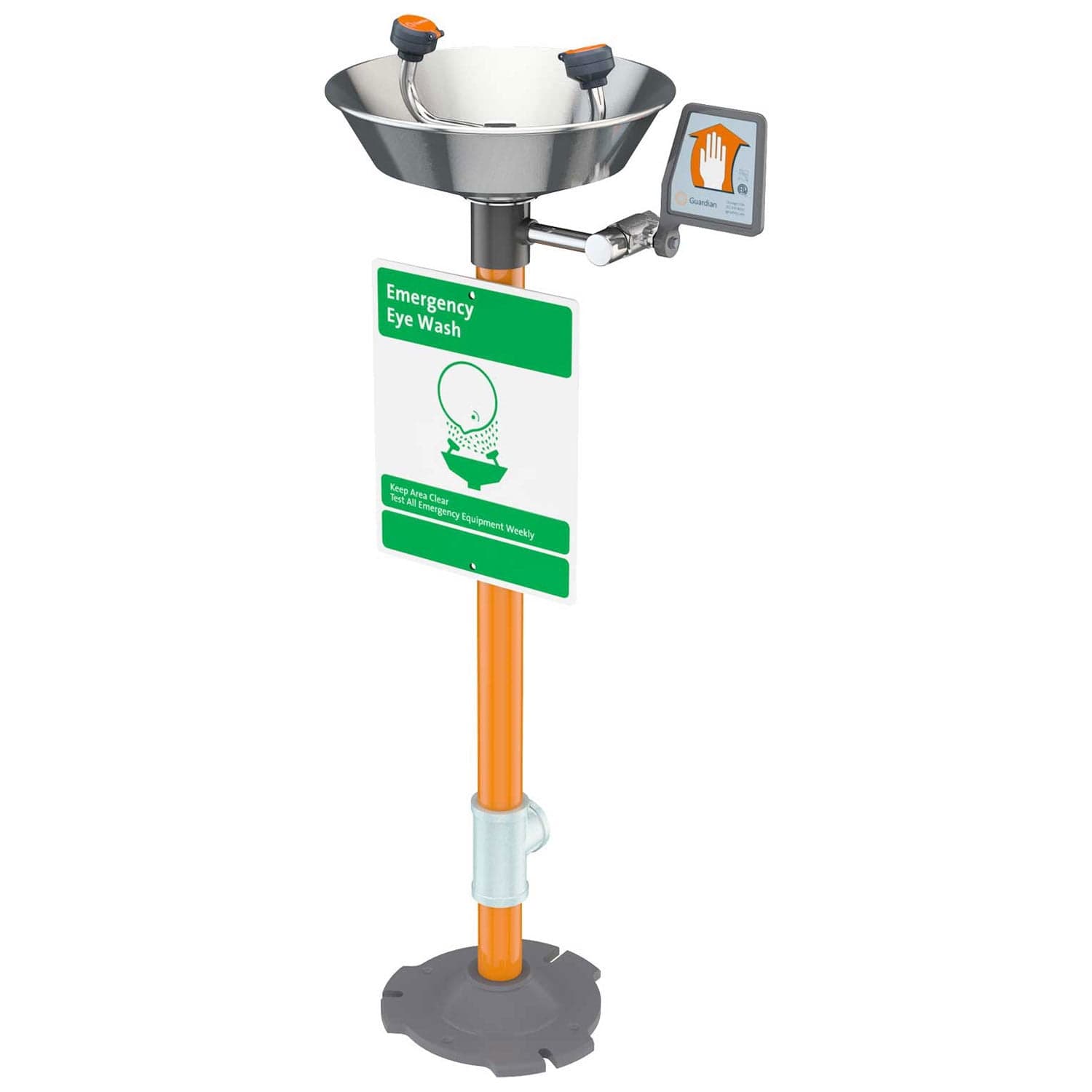 Guardian Equipment Emergency Eye Wash Pedestal Mounted - Stainless ...