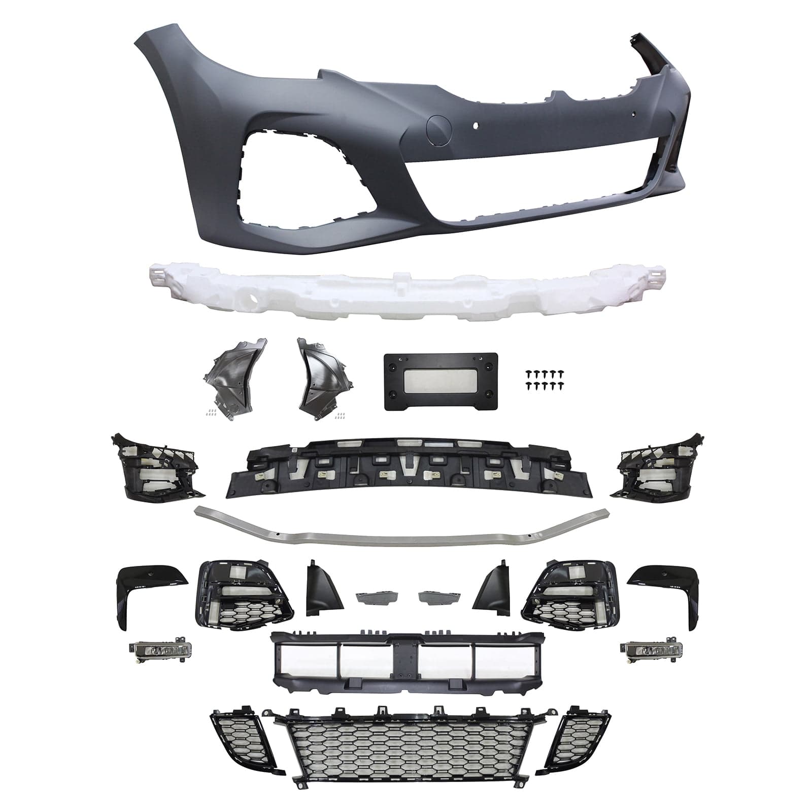 Ikon Motorsports Front Bumper Cover With Fog Light Lamp Sensor Holes No ...