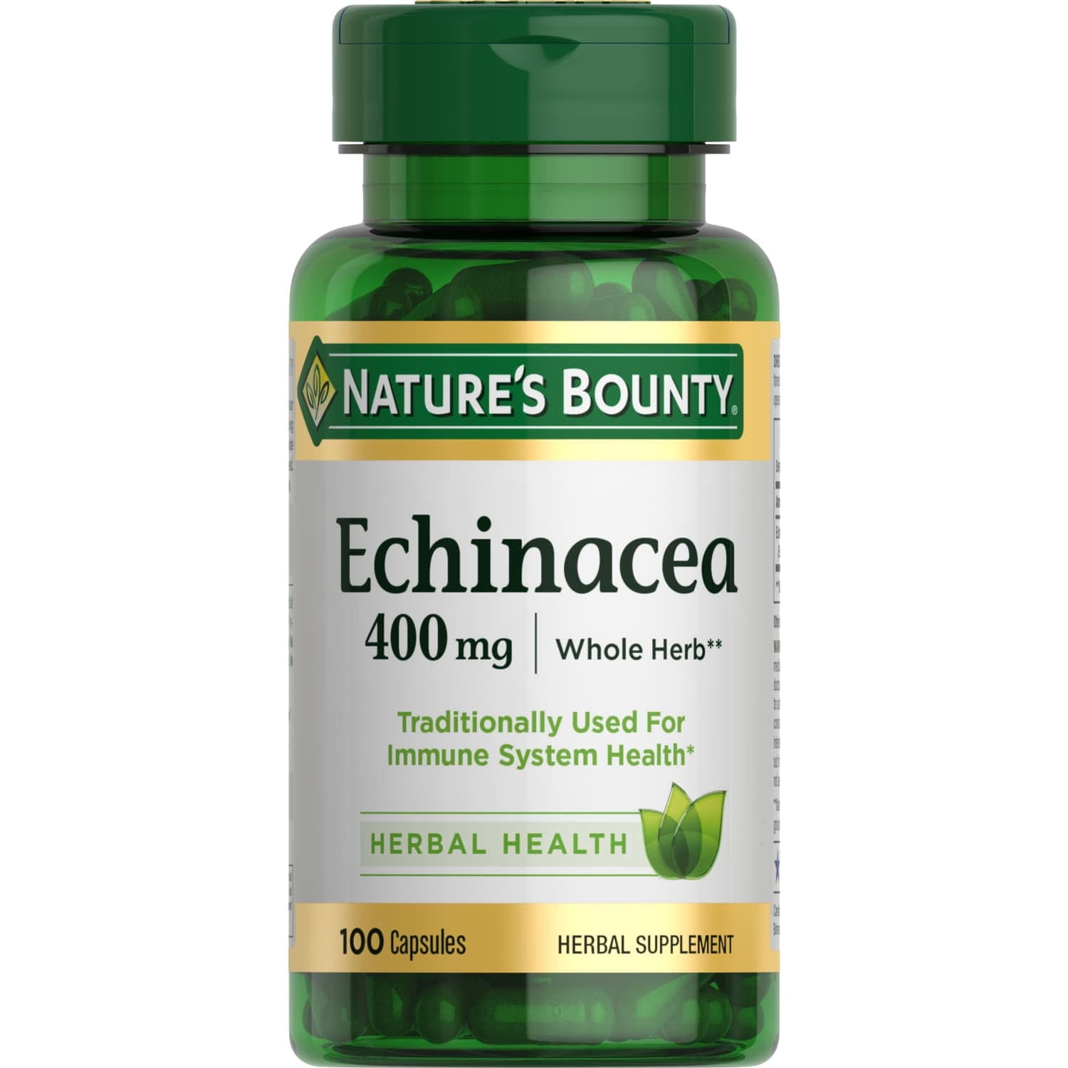 Nature's Bounty Echinacea Whole Herb Capsules, 400 Mg, 100 Ct - Walmart ...