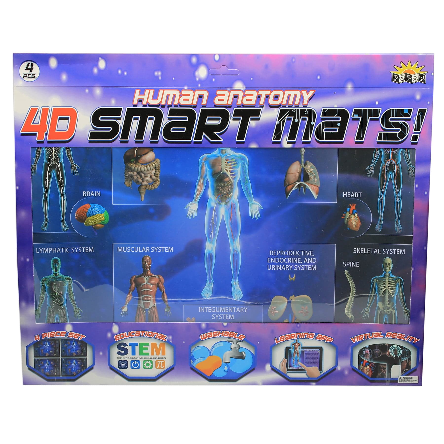 POPAR Human Anatomy Smart Mats, Set of 4 - Walmart.com