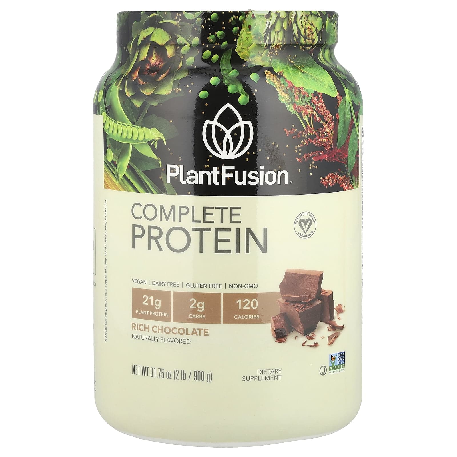 PlantFusion Complete Vegan Protein Powder, Non-GMO, Plant-Based, Rich ...