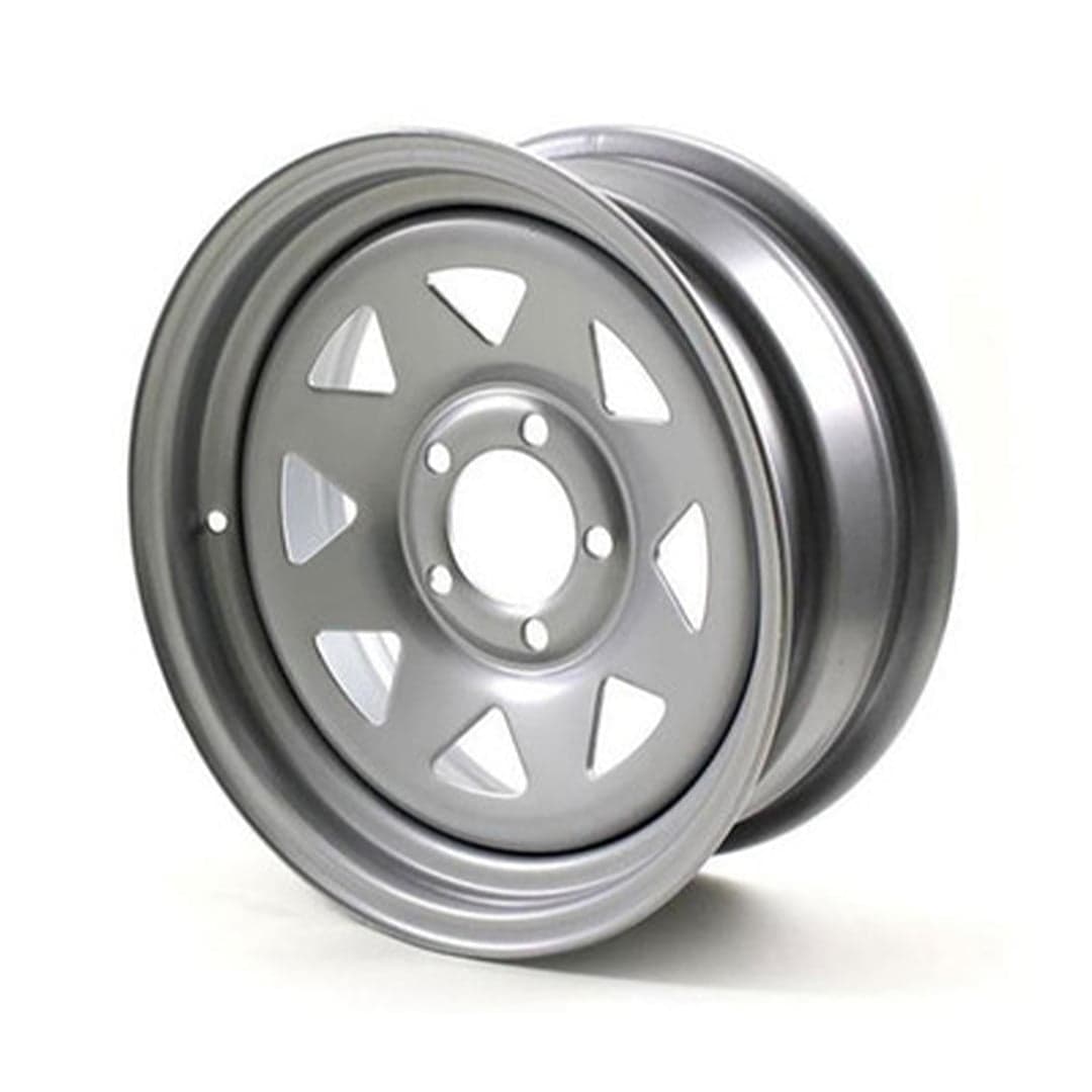 Recstuff 15X6 Silver Spoke Trailer Wheel, 5 on 4.5 Bolt Pattern, Steel ...