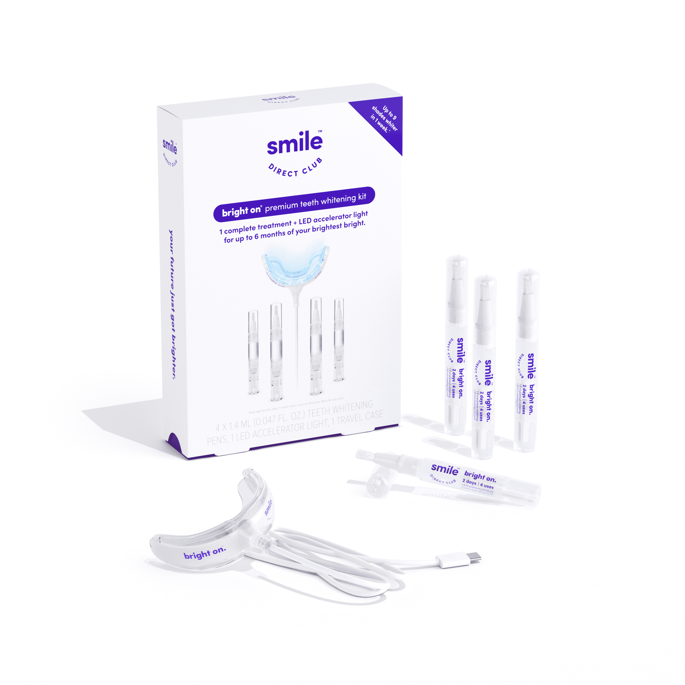 SmileDirectClub Bright Smile Pro Teeth Whitener & Stain Remover, 4 Gel ...