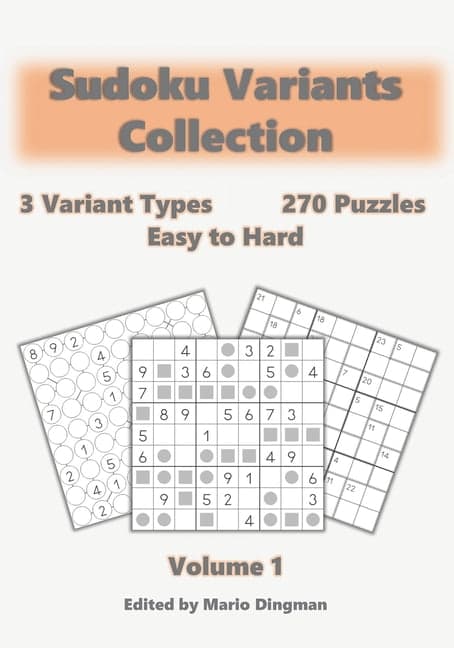 Sudoku Collection Puzzle Books: Sudoku Variants Collection Volume 1 : 3 ...