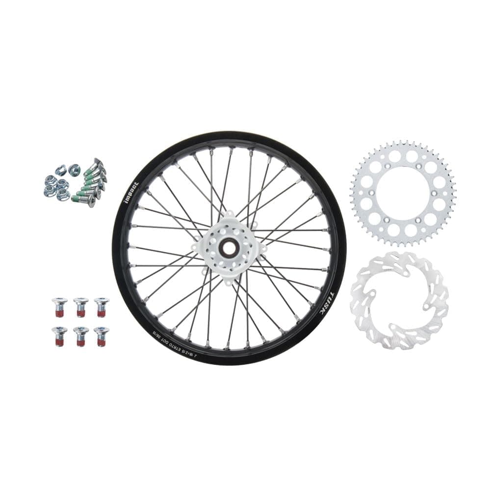 Tusk Impact Complete Rear Wheel Package 18 x 2.15 Black Rim/Black Spoke ...