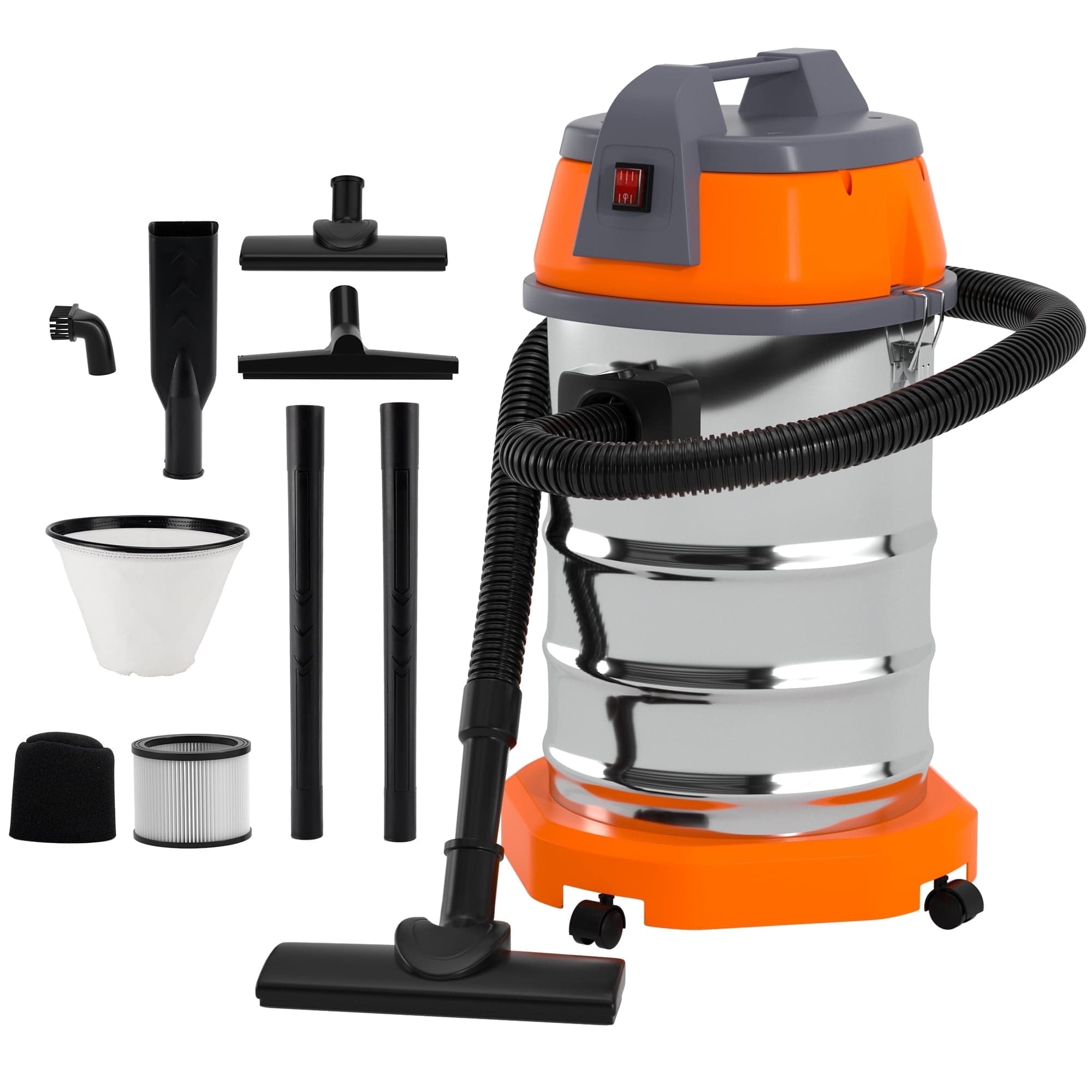 TOPTENG Wet Dry Vacuum Cleaner, 10 Gallon 3200w 8 HP Stainless Steel ...