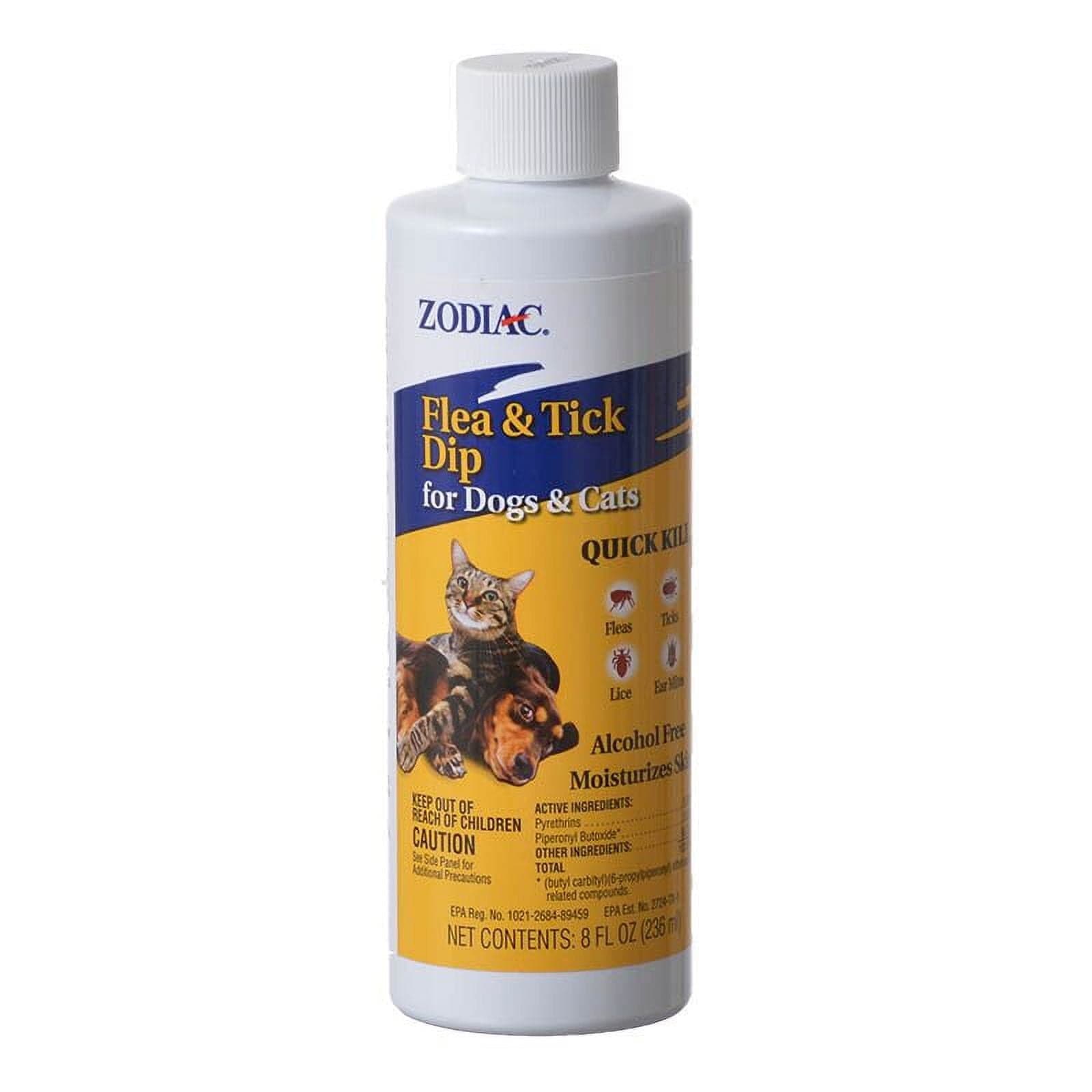 Zodiac Flea & Tick Dip for Dogs & Cats, Kills Ticks Fleas Lice & Ear ...