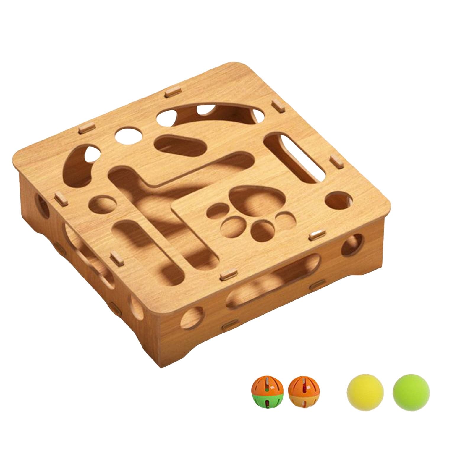 yocbz Cat Puzzle Toy Box,Wooden Interactive Enrichment Toy Indoor Cats ...