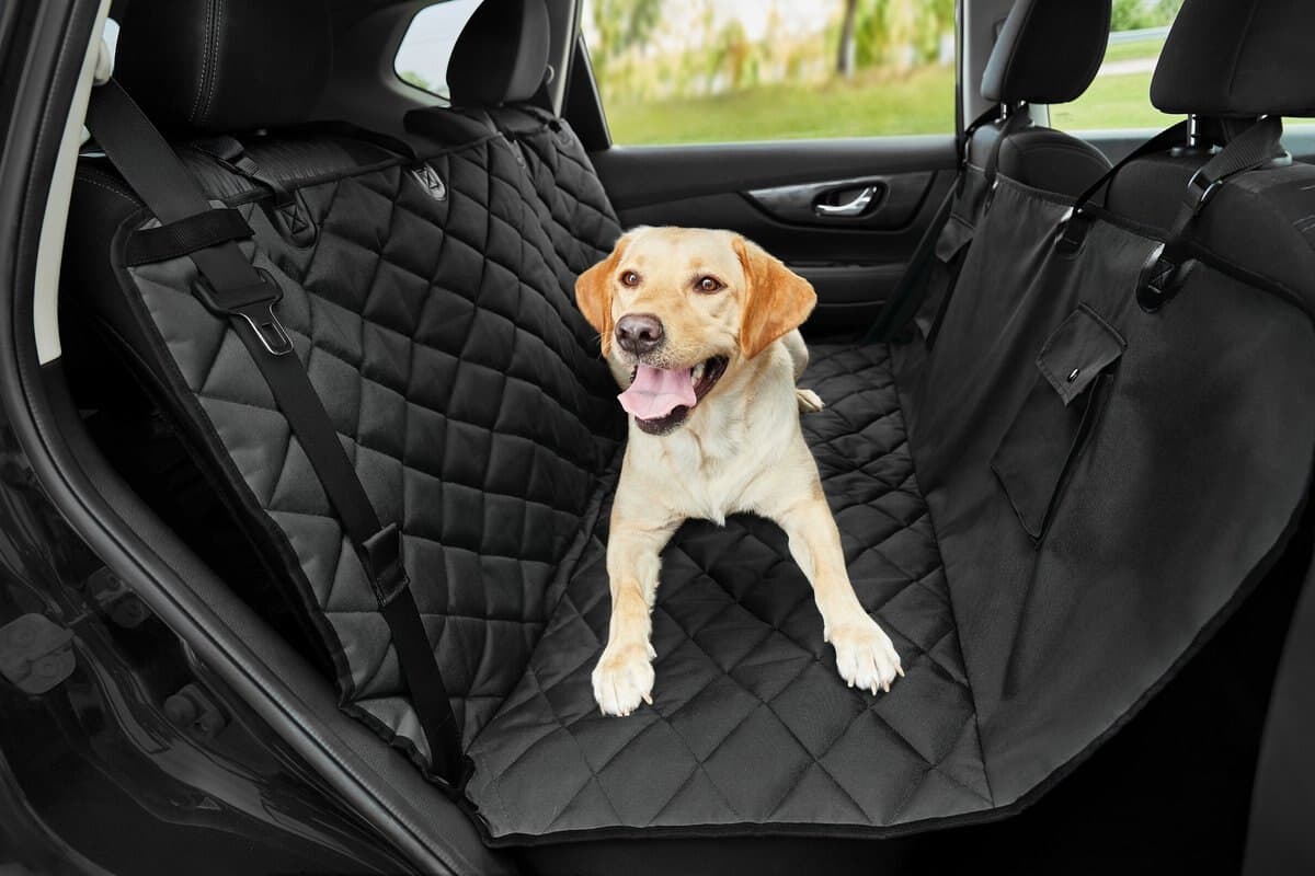 FRISCO Quilted Water Resistant Hammock Car Seat Cover, Black, Regular ...