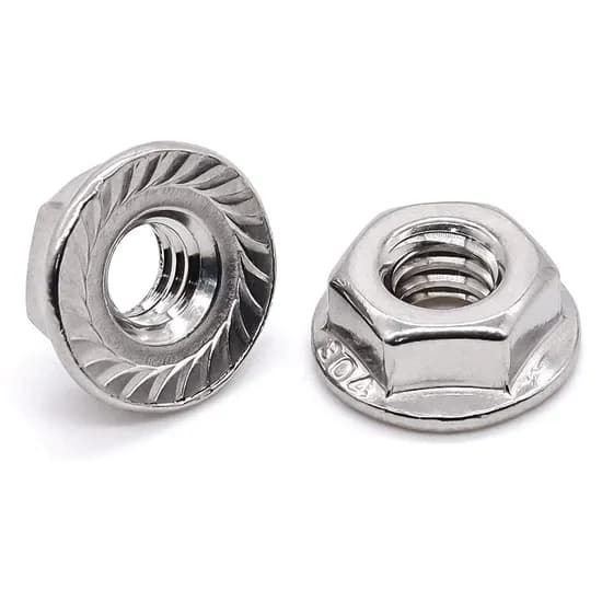 Stainless Steel Serrated Flange Hex Nuts Lock Nuts - Nut and Fasteners