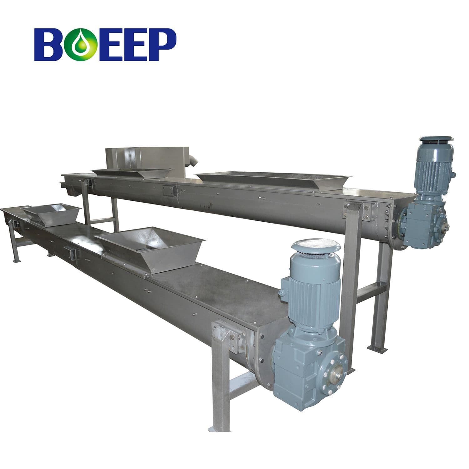 Custom Incline Overhead Stainless Steel Auger Shaftless Screw Conveyor ...