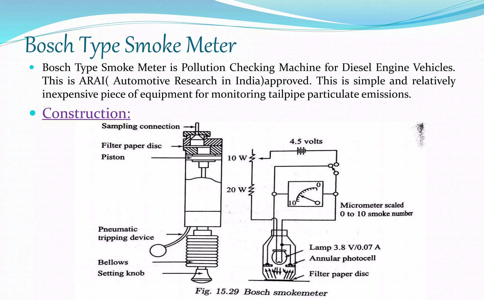 Measurement of Smoke Density using Bosch type smoke meter | PPTX