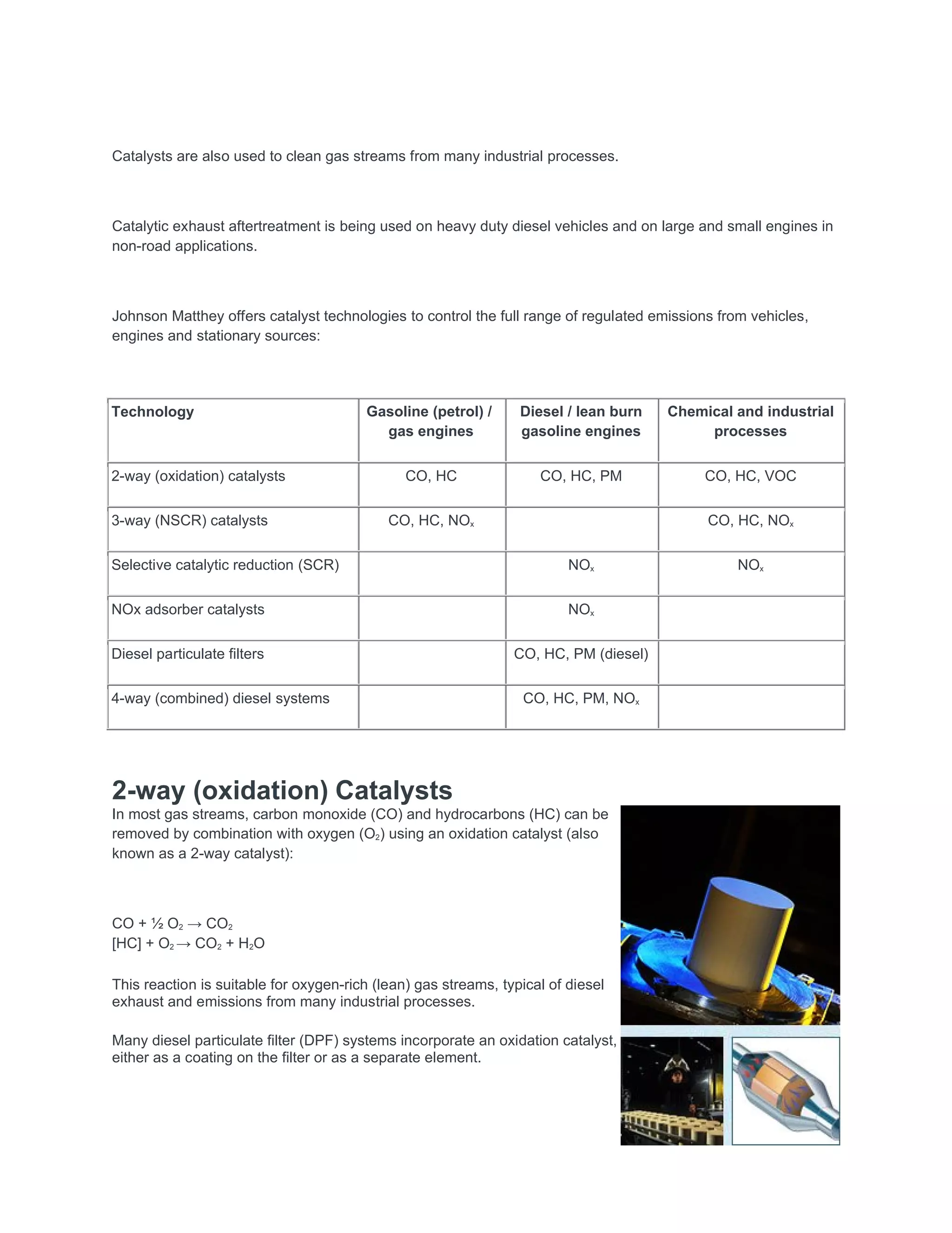 Johnson matthey emission control technologies | PDF