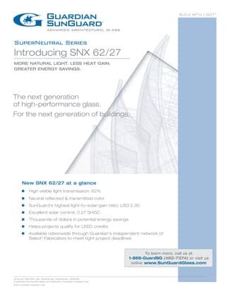 SunGuard SNX 62/27 Triple Silver | PDF