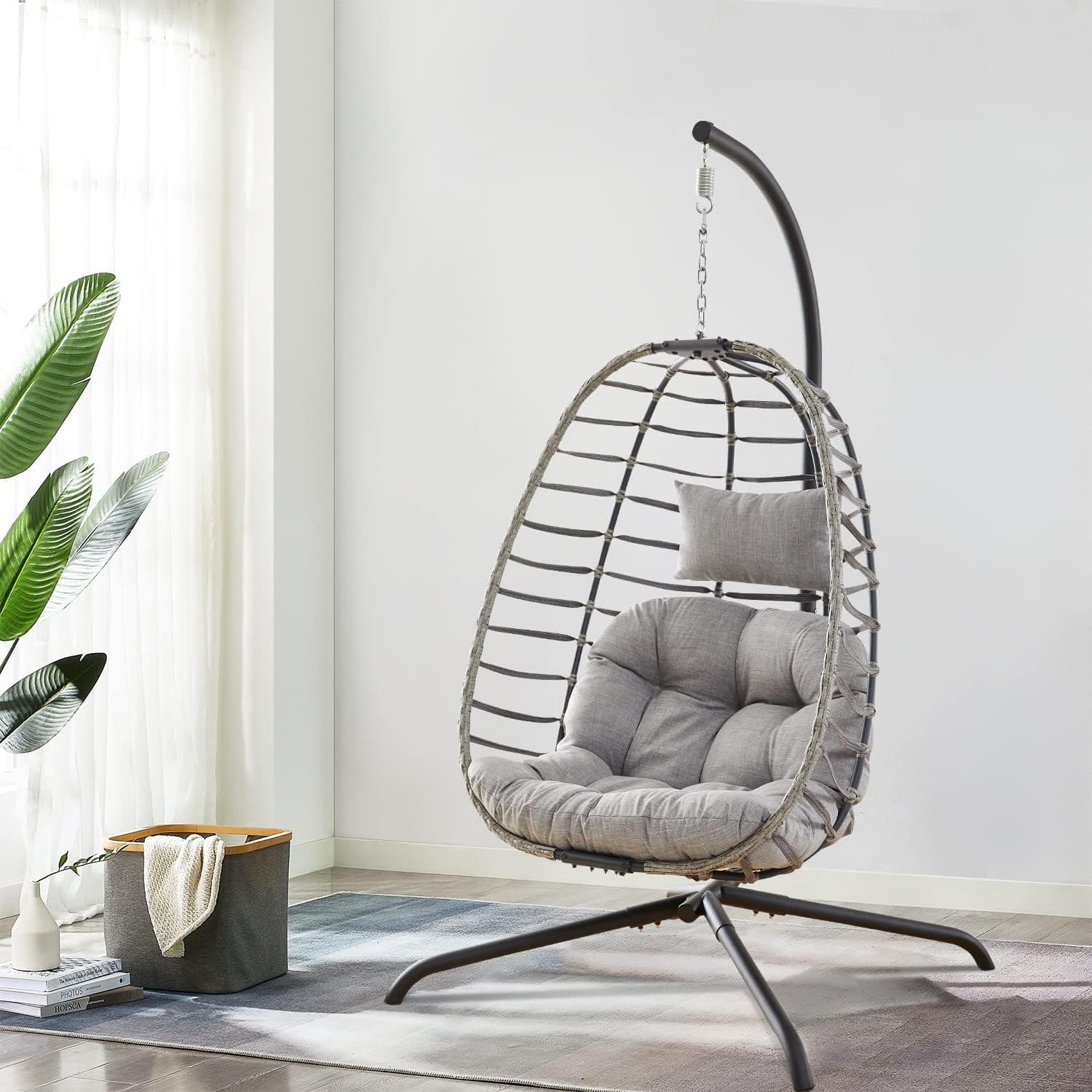Buy Egg Chair Hanging Basket Chairs - Wicker Swing Chair with Resistant ...