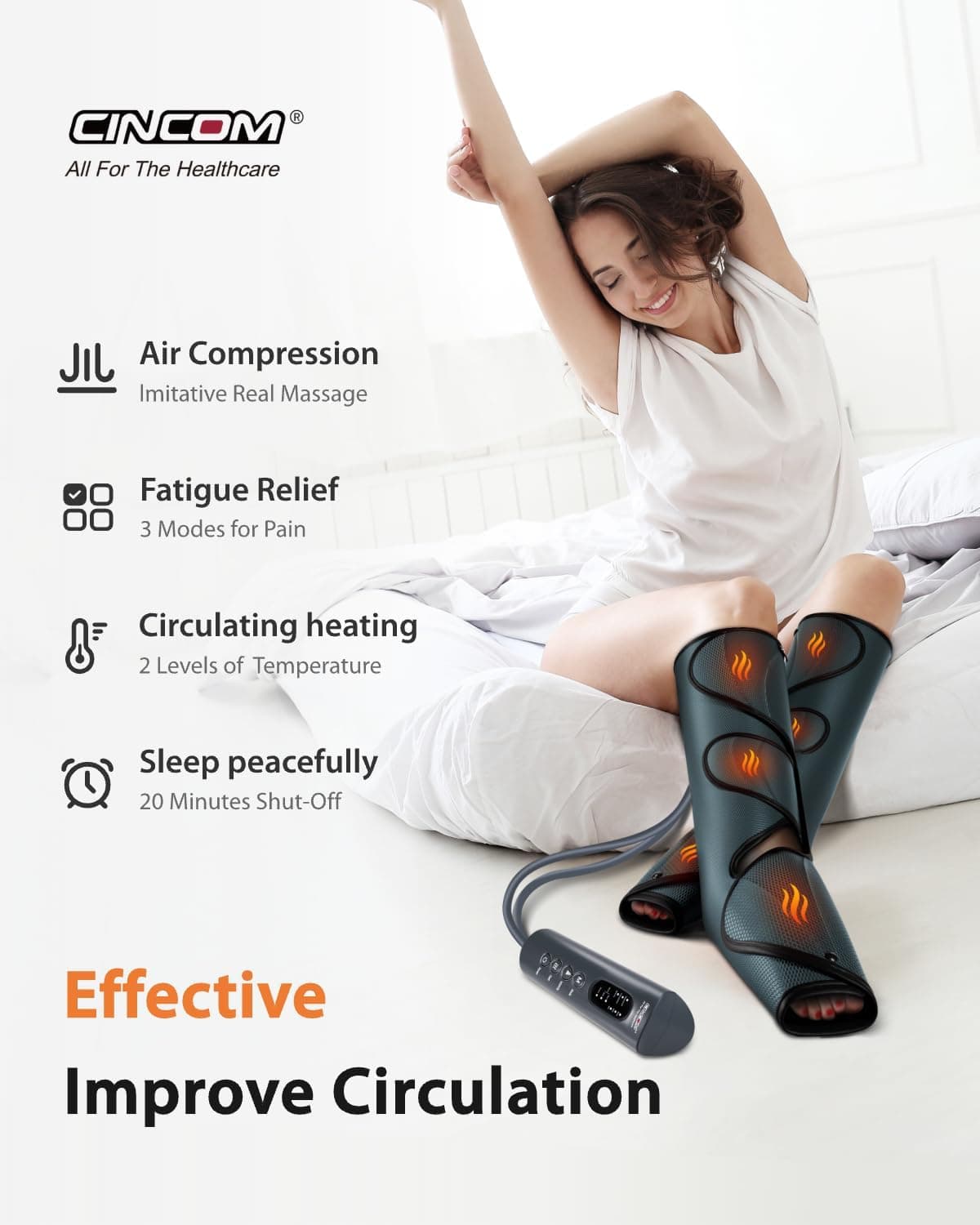 CINCOM Leg Massager with Heat - Air Compression India | Ubuy