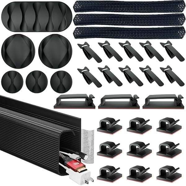 EVEO DESK CABLE MANAGEMENT KIT - CORD ORGANIZER CABLE MANAGEMENT ...