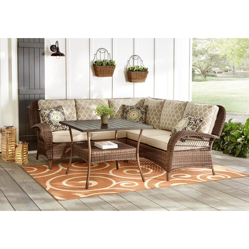 Hampton Bay Outdoor Sofa Set at Rachel Shortland blog