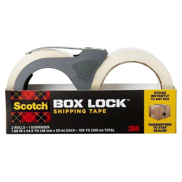 Scotch Box Lock 1.88 in. x 54.6 yds. Shipping Packing Tape (2 Rolls ...